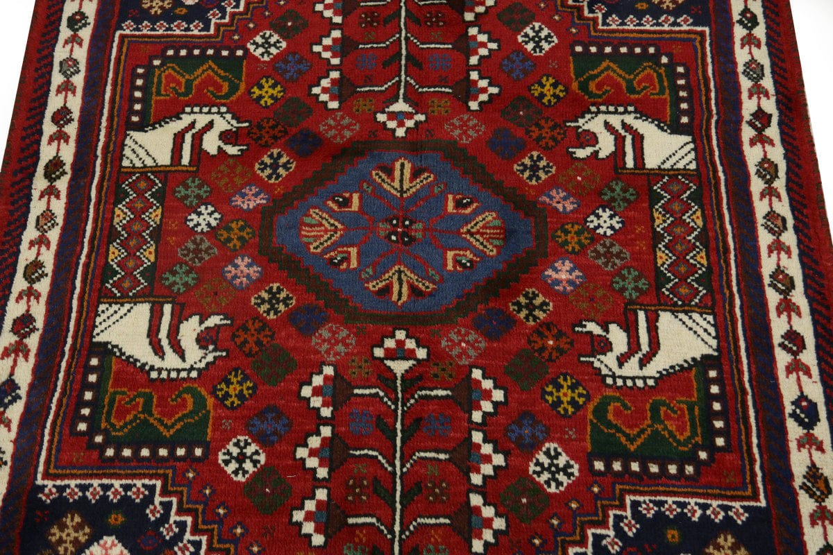 Red Tribal 3X5 Shiraz Persian Rug