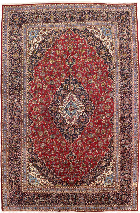 Semi Antique Red Traditional 10X15 Kashan Persian Rug