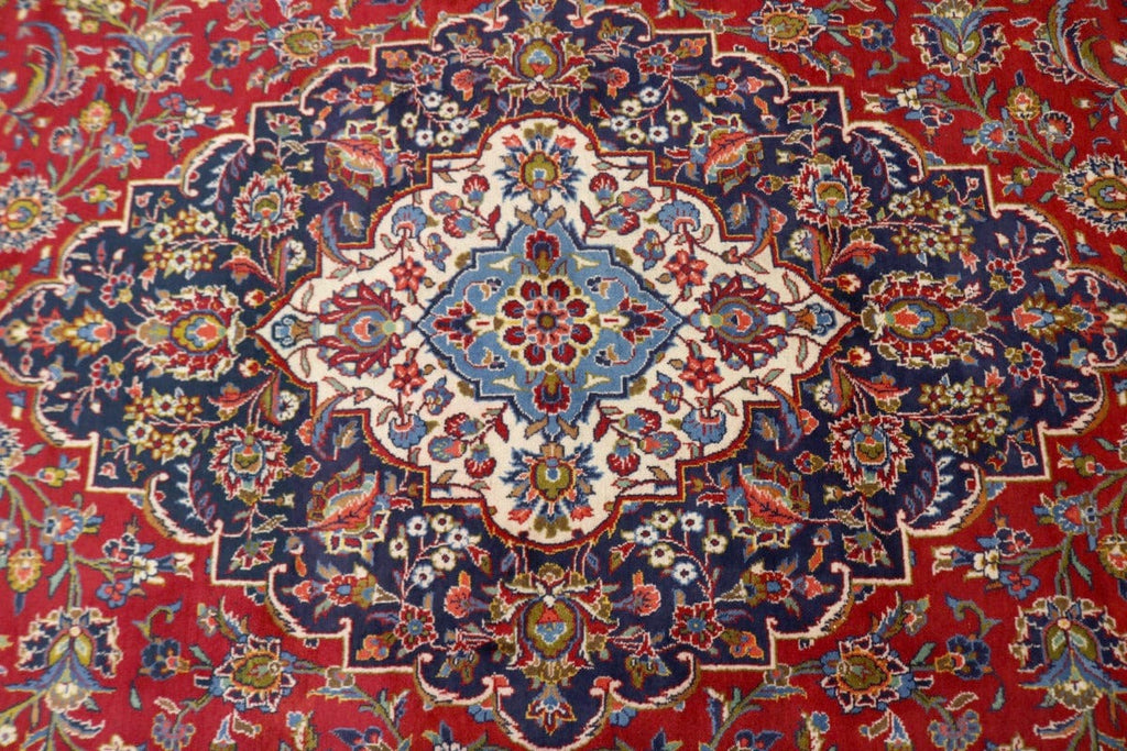 Semi Antique Red Traditional 10X15 Kashan Persian Rug
