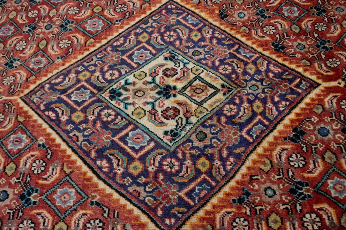 Semi Antique Red Geometric 10X13 Mahal Persian Rug