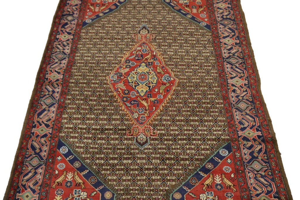 Vintage Brown Tribal 5X10 Koliaie Persian Rug