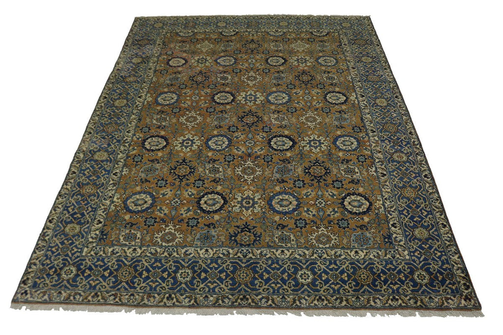 Antique Pale Brown Floral 9X12 Afshar Persian Rug