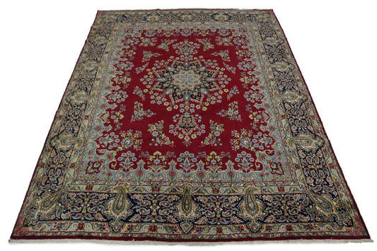 Semi Antique Red Classic 10X13 Kerman Persian Wool Rug