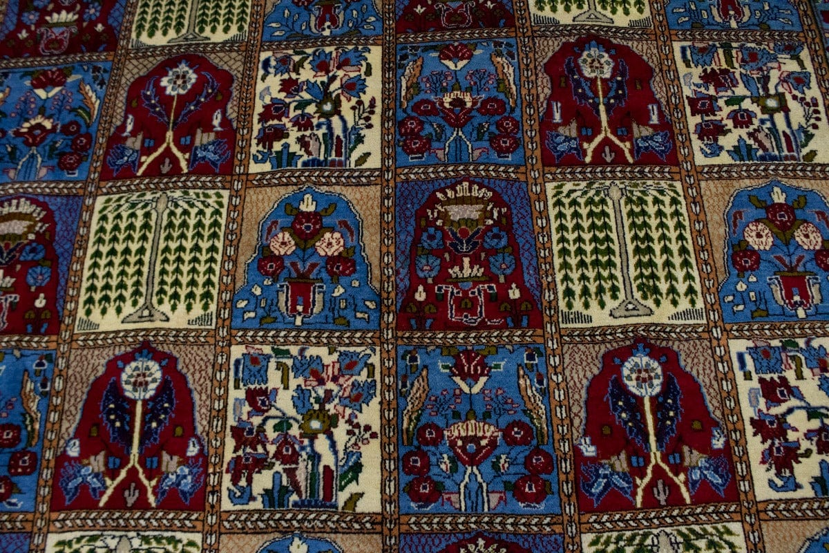 Vintage Blue & Red Floral Garden 10X13 Najafabad Persian Rug