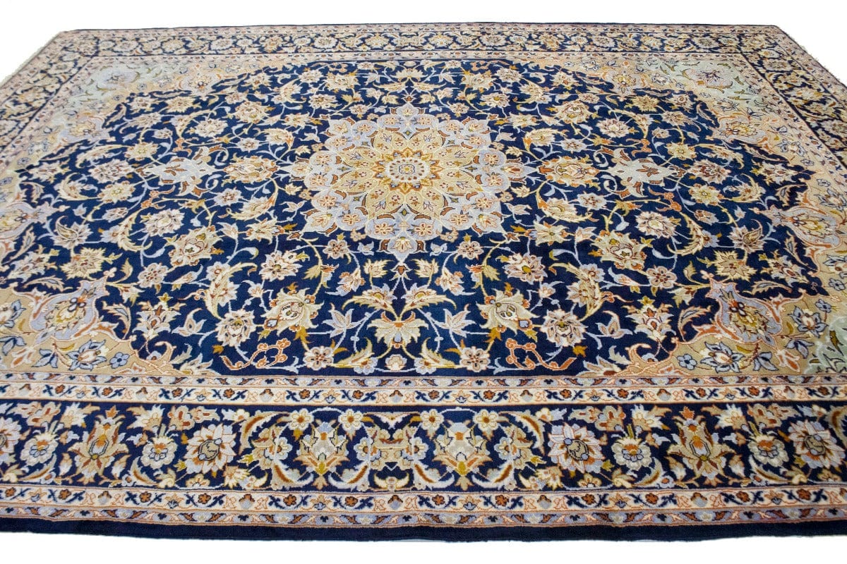 Vintage Navy Blue Traditional 10X13 Najafabad Persian Rug