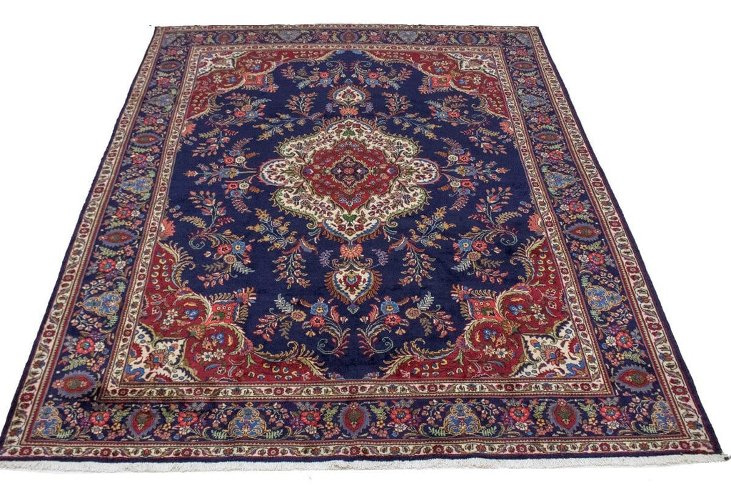 Vintage Purple-navy Traditional 10X13 Tabriz Persian Rug