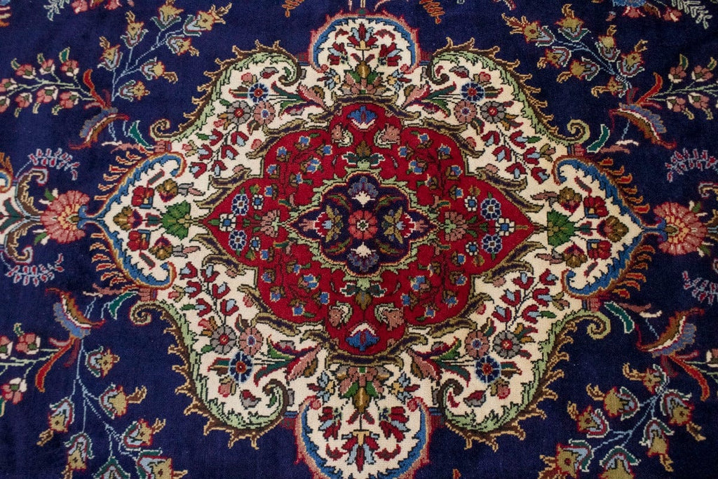 Vintage Purple-navy Traditional 10X13 Tabriz Persian Rug