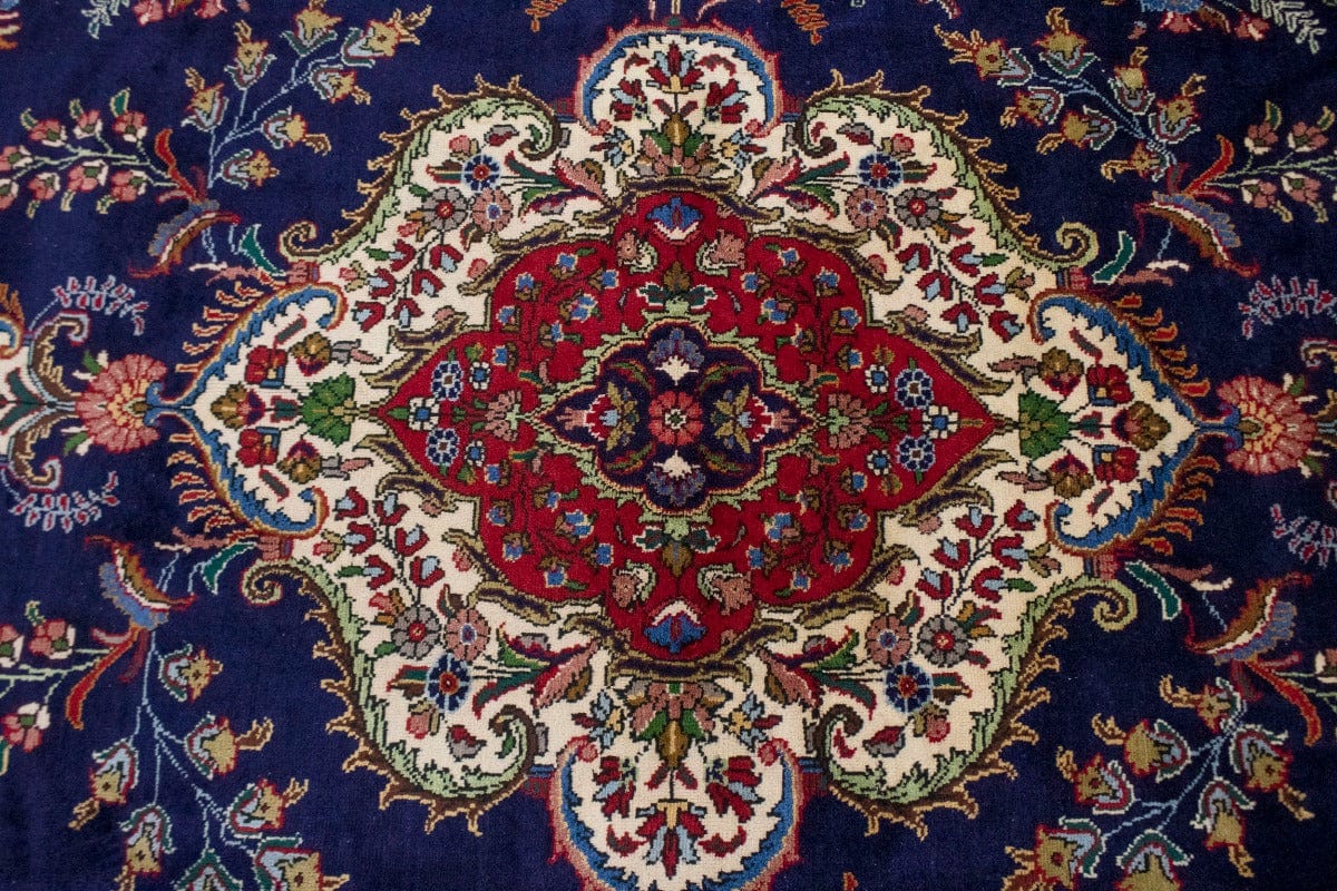 Vintage Purple-navy Traditional 10X13 Tabriz Persian Rug