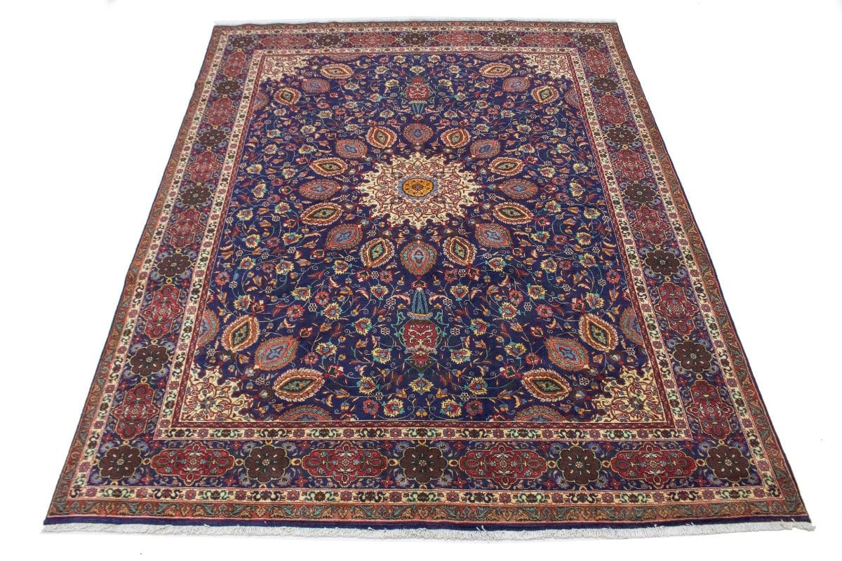 Vintage Purple-navy Traditional 10X13 Tabriz Persian Rug