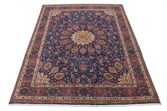 Vintage Purple-navy Traditional 10X13 Tabriz Persian Rug