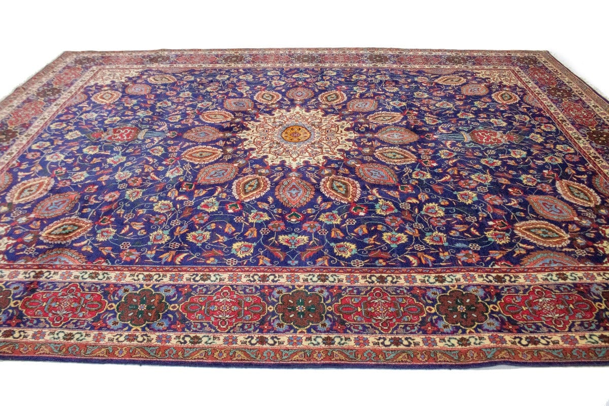 Vintage Purple-navy Traditional 10X13 Tabriz Persian Rug