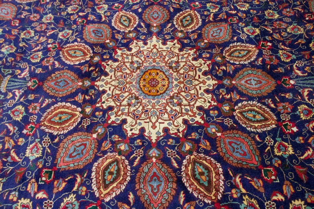 Vintage Purple-navy Traditional 10X13 Tabriz Persian Rug