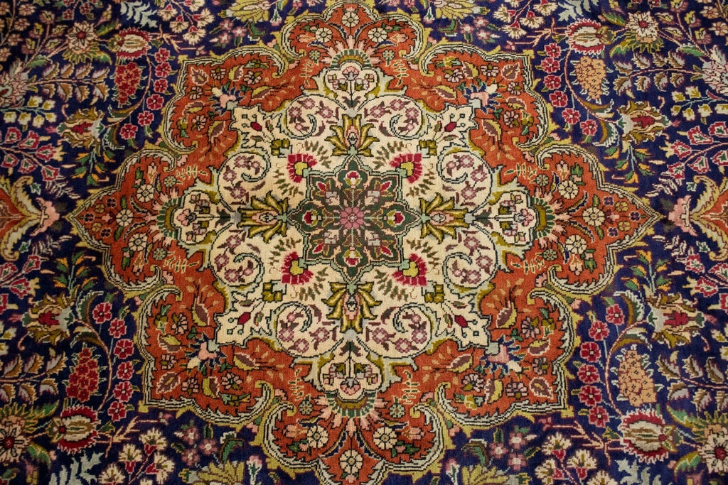 Vintage Dark Purple-navy Traditional 10X13 Tabriz Persian Rug