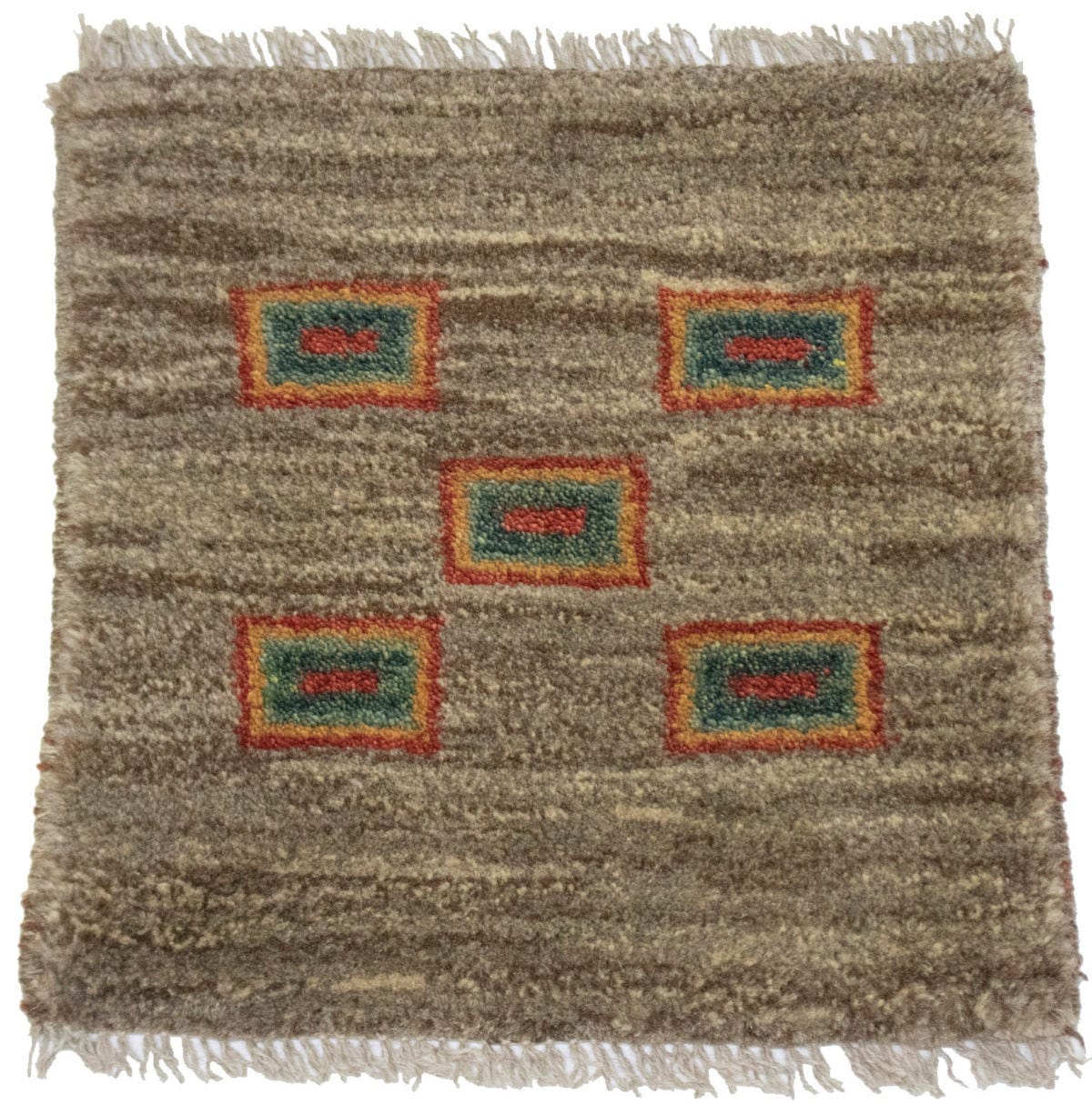 Brown Tribal 1'4X1'4 Gabbeh Persian Square Rug