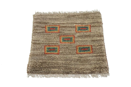Brown Tribal 1'4X1'4 Gabbeh Persian Square Rug