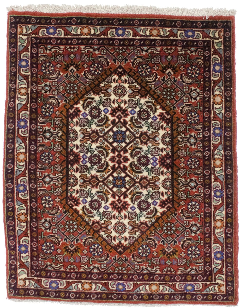 Orange Tribal Floral 1'8X2'2 Bidjar Persian Rug