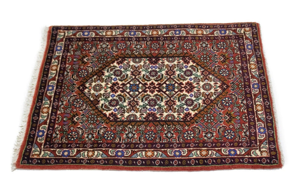 Orange Tribal Floral 1'8X2'2 Bidjar Persian Rug