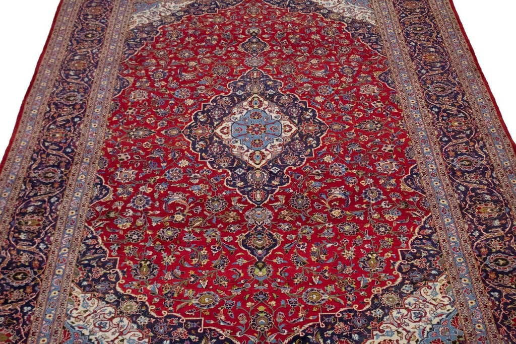 Semi Antique Traditional Red 10X13 Kashan Persian Rug