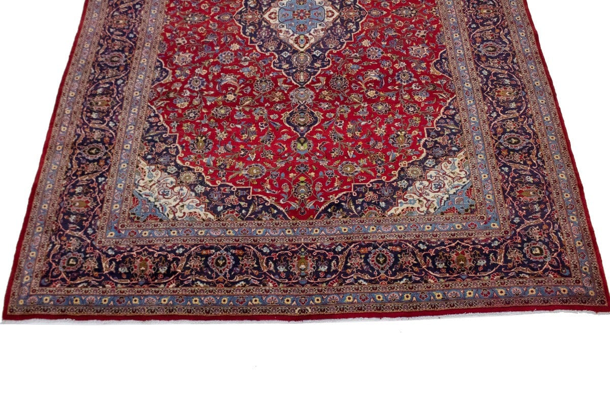 Semi Antique Traditional Red 10X13 Kashan Persian Rug