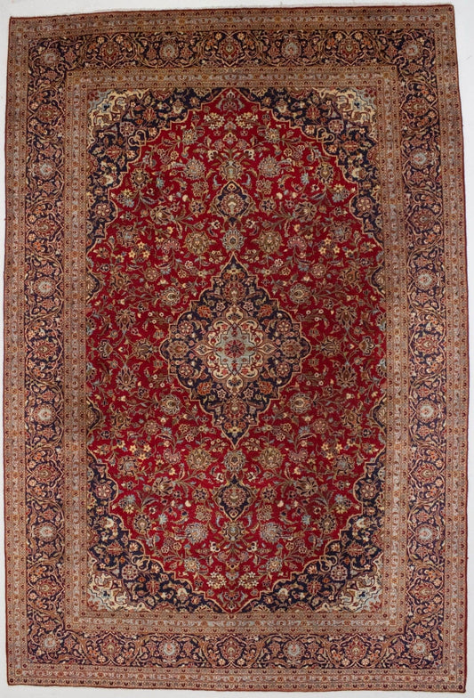 Semi Antique Red Traditional 10X14 Kashan Persian Rug