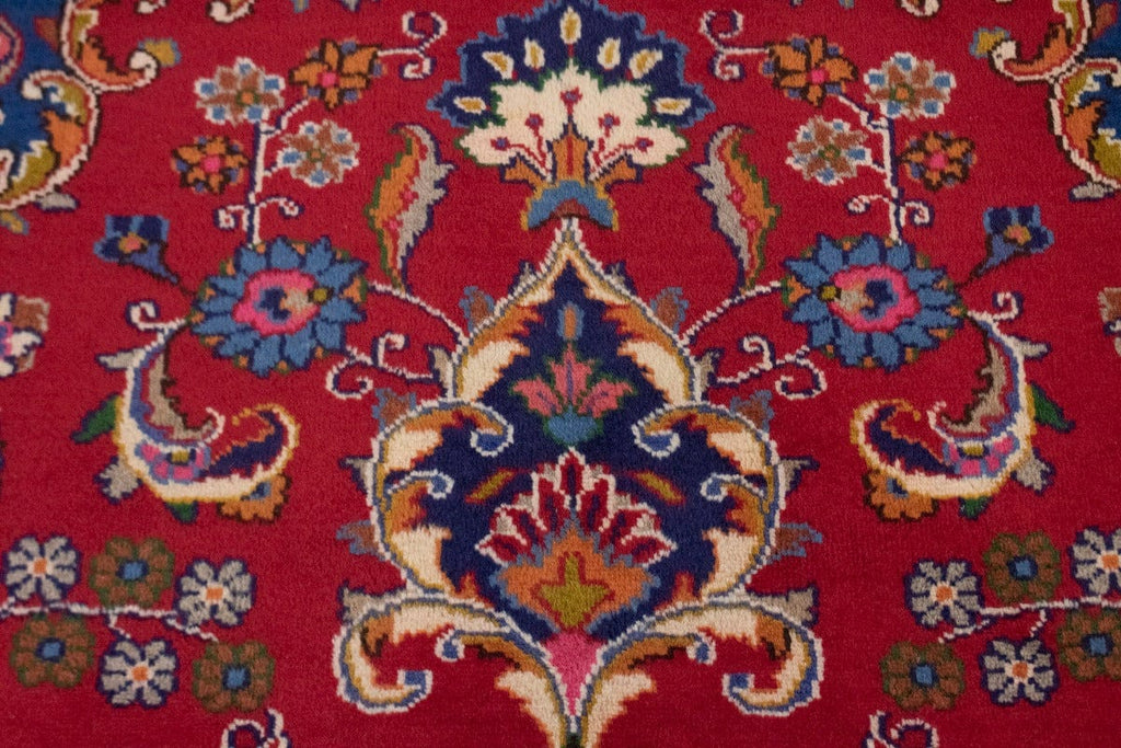 Vintage Red Traditional 9'6X12'7 Sabzevar Persian Rug