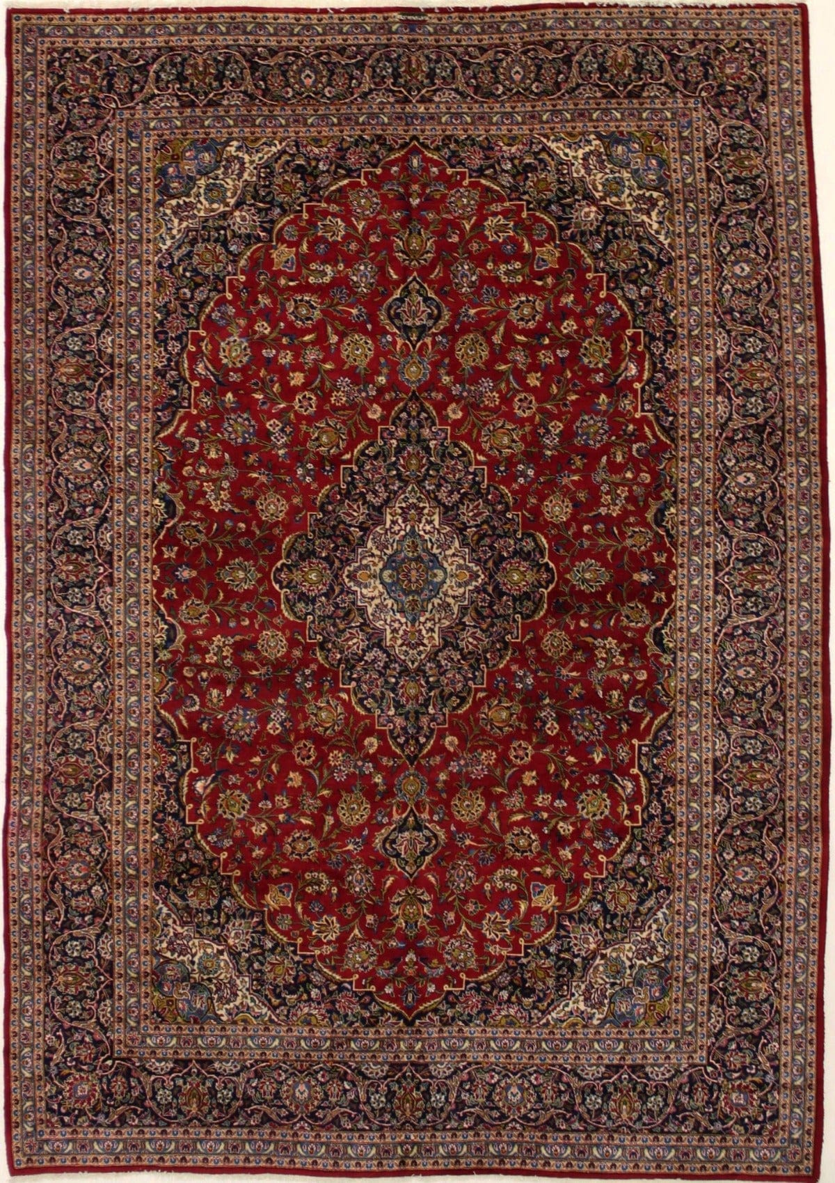 Semi Antique Red Traditional 10X14'5 Kashan Persian Rug