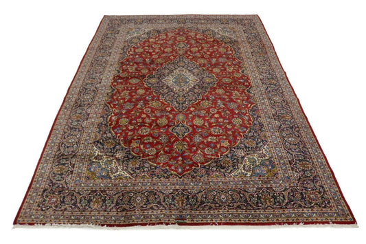 Semi Antique Red Traditional 10X14'5 Kashan Persian Rug