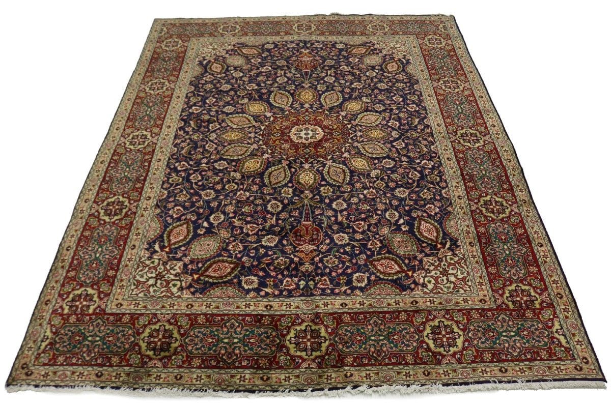 Semi Antique Purple-navy Traditional 10X13 Tabriz Persian Rug