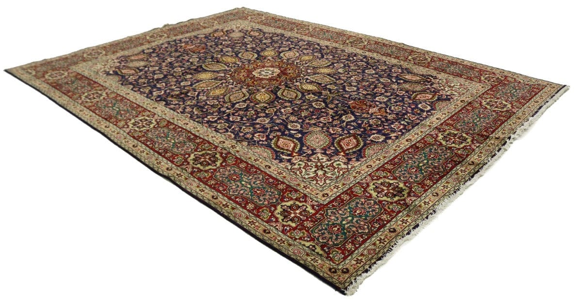 Semi Antique Purple-navy Traditional 10X13 Tabriz Persian Rug