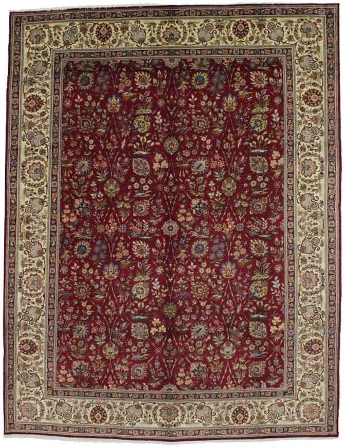 Semi Antique Red Traditional 10X13 Tabriz Persian Rug