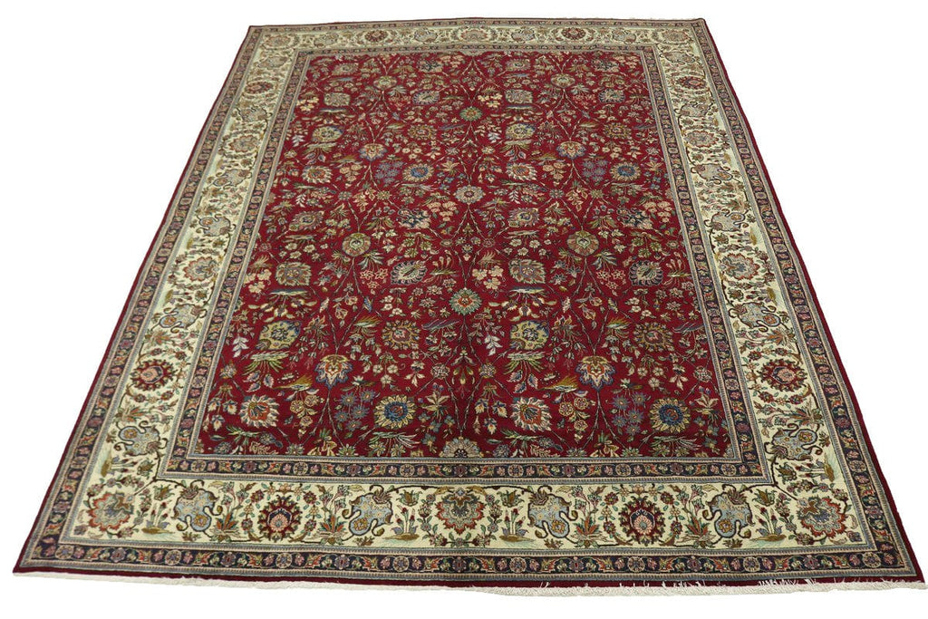 Semi Antique Red Traditional 10X13 Tabriz Persian Rug