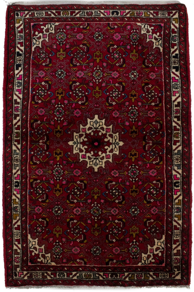 Vintage Red Tribal 3'1X5'6 Hamedan Persian Rug