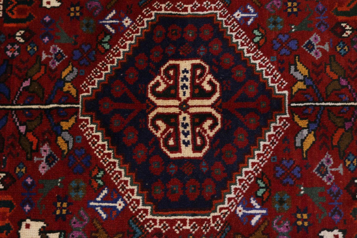 Red Tribal 4X5 Shiraz Persian Rug