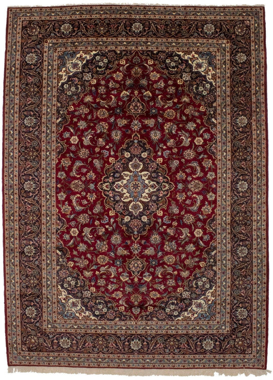 Vintage Red Traditional 8'5X12 Kashan Persian Rug