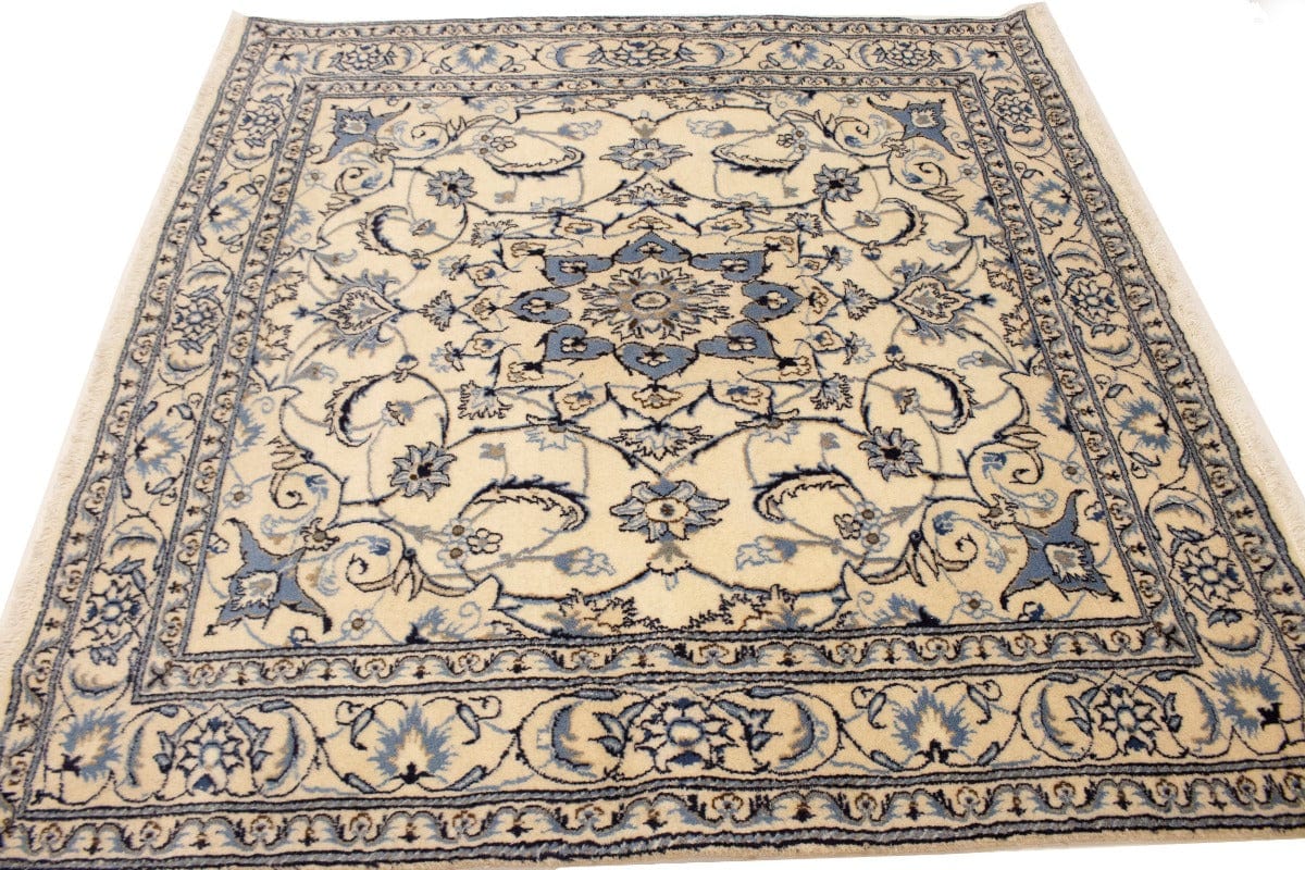 Vintage Cream Classic 6X6 Nain Tabas Persian Rug