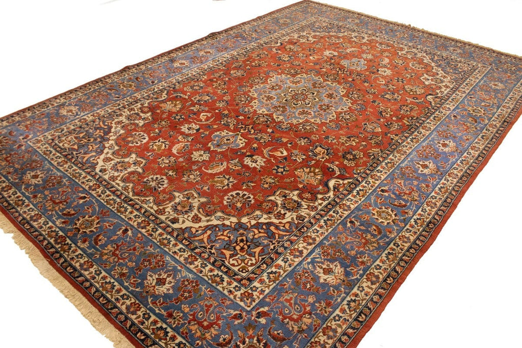 Semi Antique Orange-red Classic 9X13 Najafabad Persian Rug