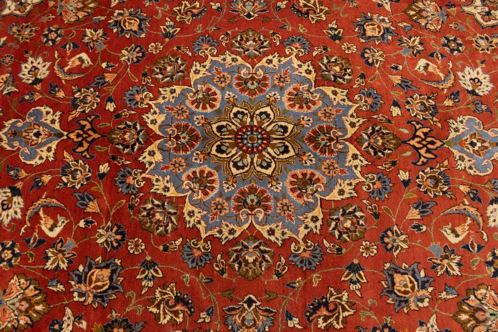 Semi Antique Orange-red Classic 9X13 Najafabad Persian Rug