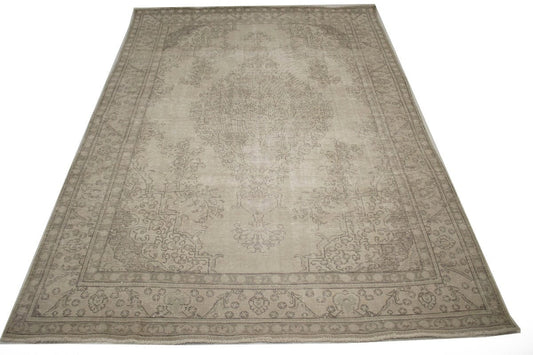 Muted Traditional Floral 8X11 Distressed Tabriz Persian Rug