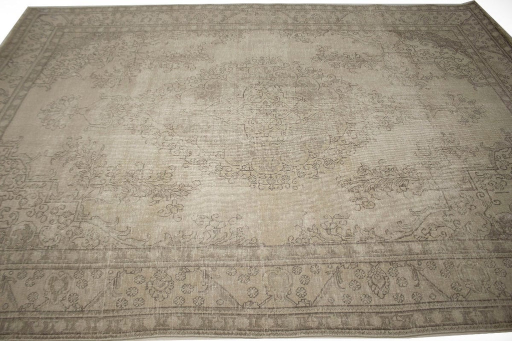 Muted Traditional Floral 8X11 Distressed Tabriz Persian Rug