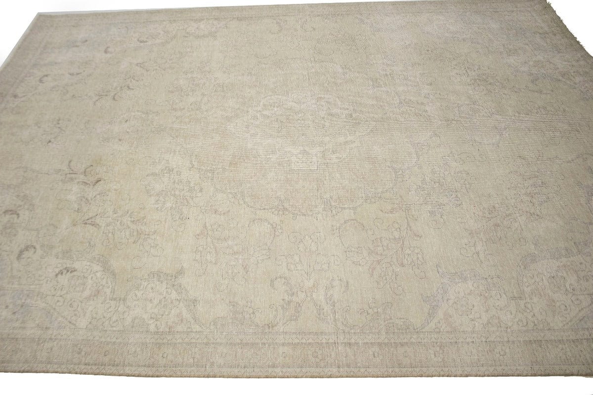 Muted Traditional Floral 7X10 Distressed Tabriz Persian Rug