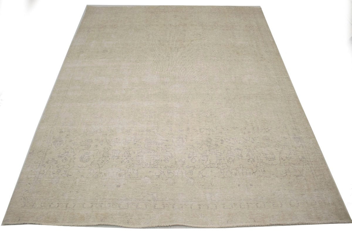 Traditional Floral Muted 8X12 Distressed Tabriz Persian Rug