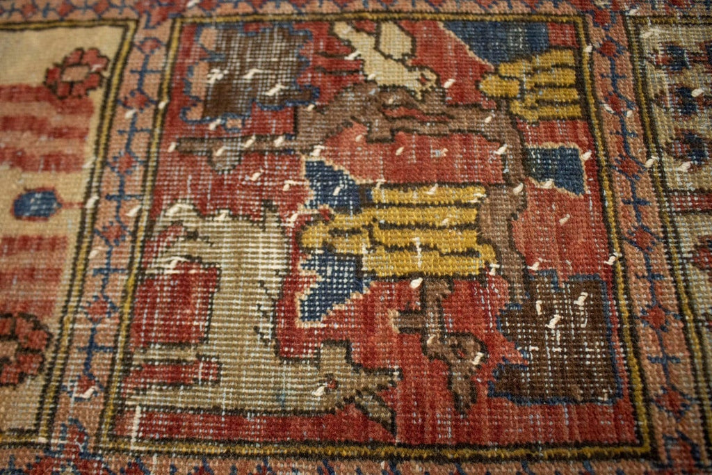 Antique Distressed Muted Tribal 7X11 Bakhtiari Persian Rug