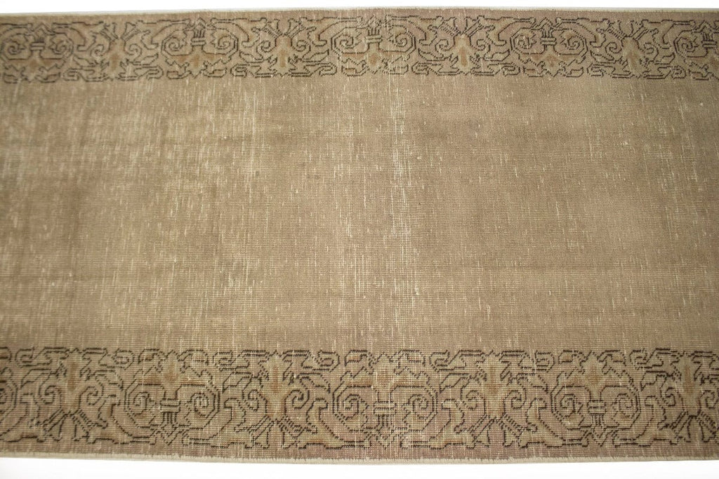 Antique Distressed Muted 3X16 Tabriz Persian Runner Rug