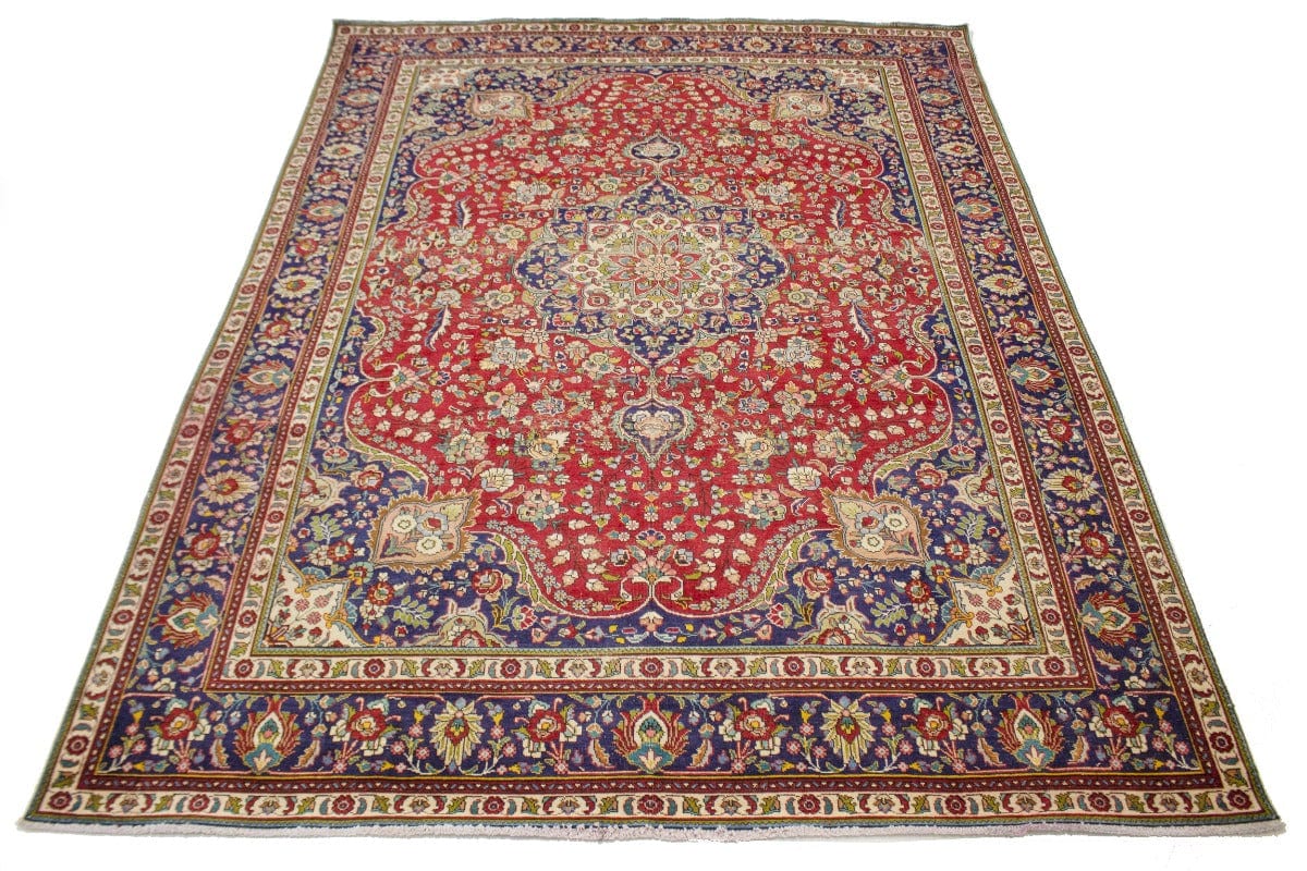 Semi Antique Red Traditional 10X13 Tabriz Persian Rug