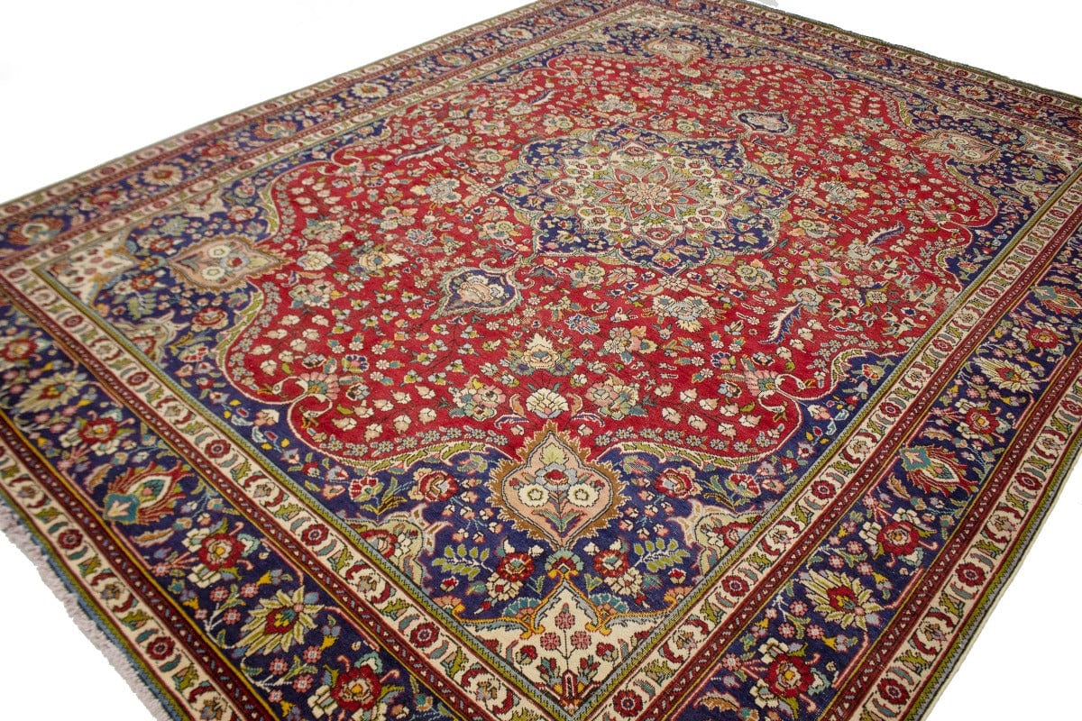 Semi Antique Red Traditional 10X13 Tabriz Persian Rug