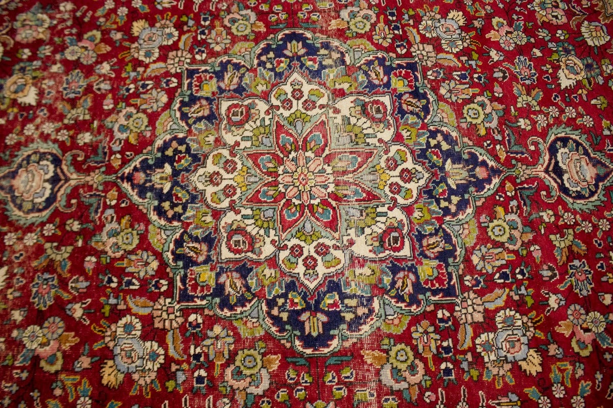 Semi Antique Red Traditional 10X13 Tabriz Persian Rug