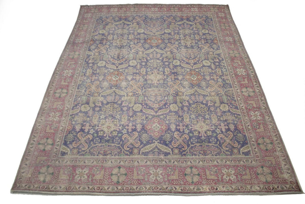 Traditional Muted 10X13 Distressed Tabriz Persian Rug