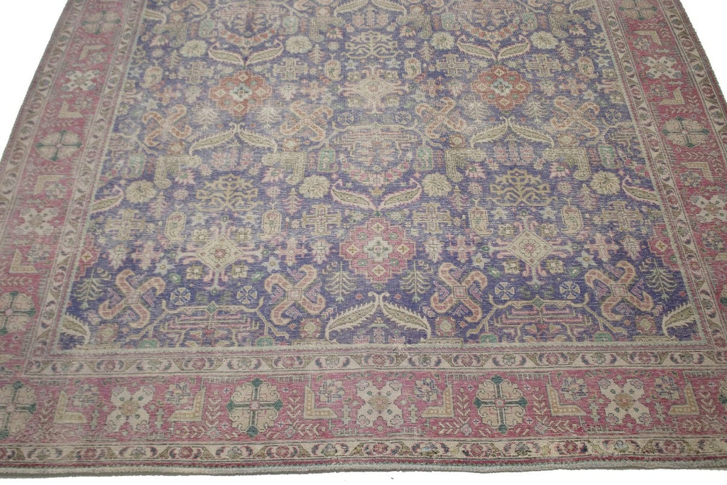 Traditional Muted 10X13 Distressed Tabriz Persian Rug