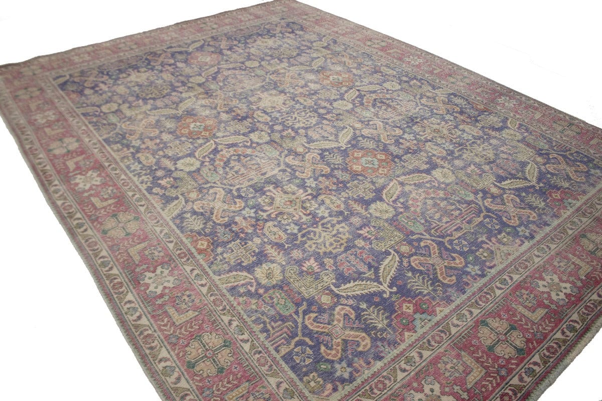 Traditional Muted 10X13 Distressed Tabriz Persian Rug