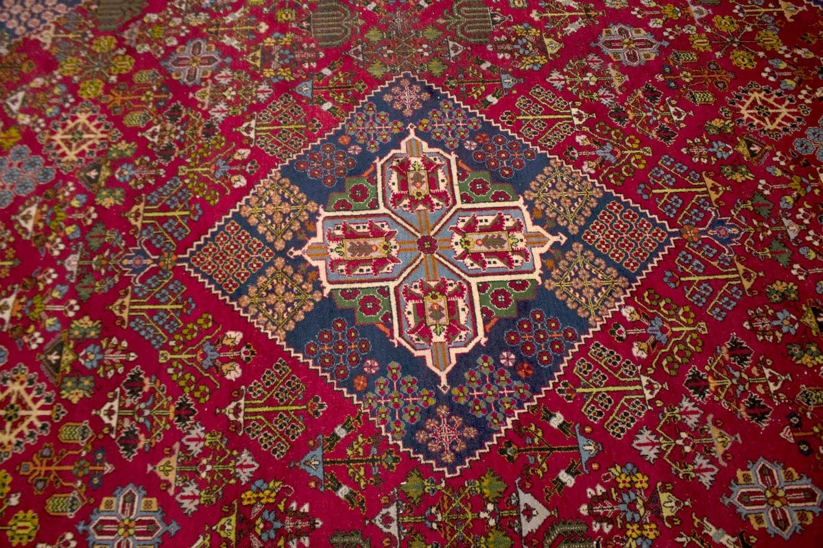 Vintage Red Tribal Floral 10X14 Joshaghan Tabriz Persian Rug